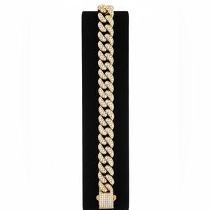 Luxury Gold-Plated 8.5" Iced Out 12.5mm Cuban Link Bracelet